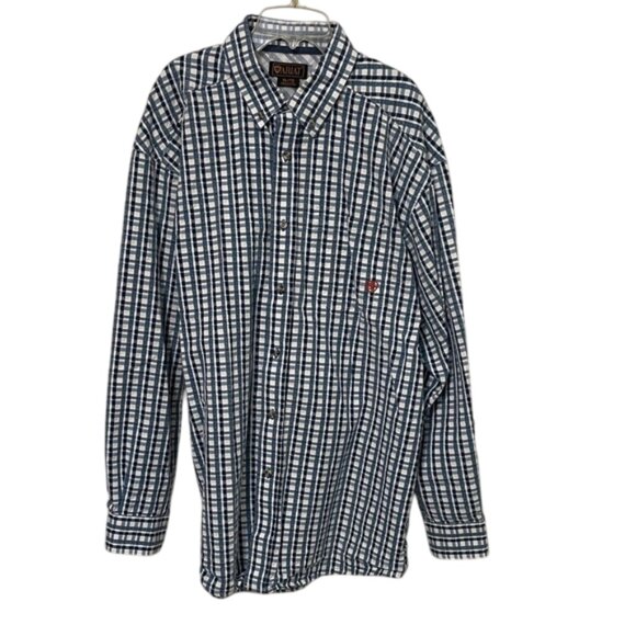 Ariat Blue Plaid Button Down Long Sleeve Shirt Mens Size Extra Large - Picture 1 of 12